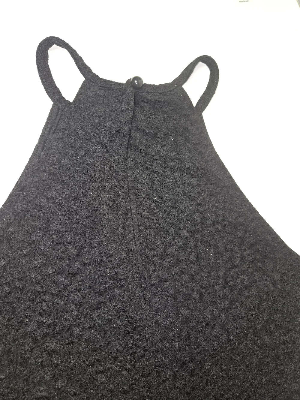 Windsor Black and Beige Halter Bodycon Midi Dress - Picture 4 of 5